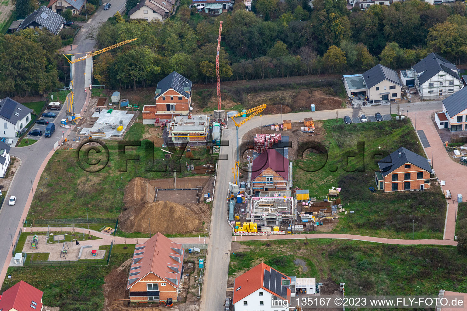 New development area K2 in Kandel in the state Rhineland-Palatinate, Germany viewn from the air