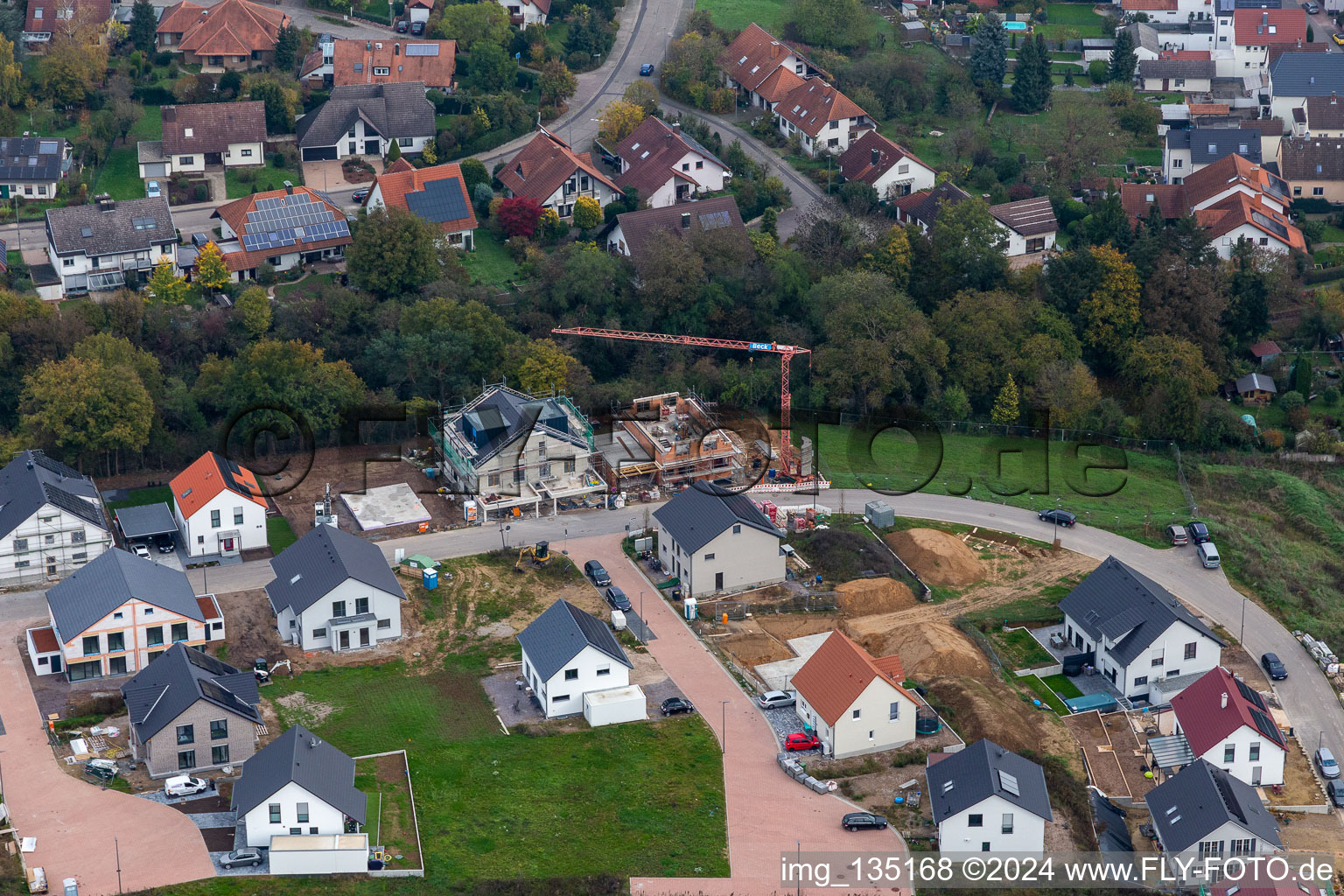 Drone recording of New development area K2 in Kandel in the state Rhineland-Palatinate, Germany