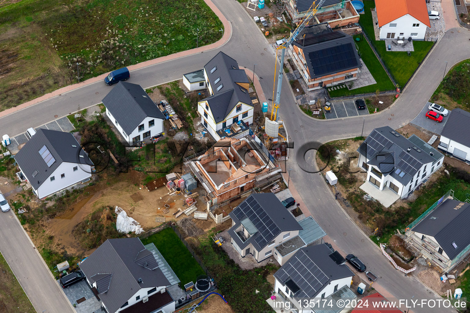 Aerial photograpy of New development area K2 in Kandel in the state Rhineland-Palatinate, Germany