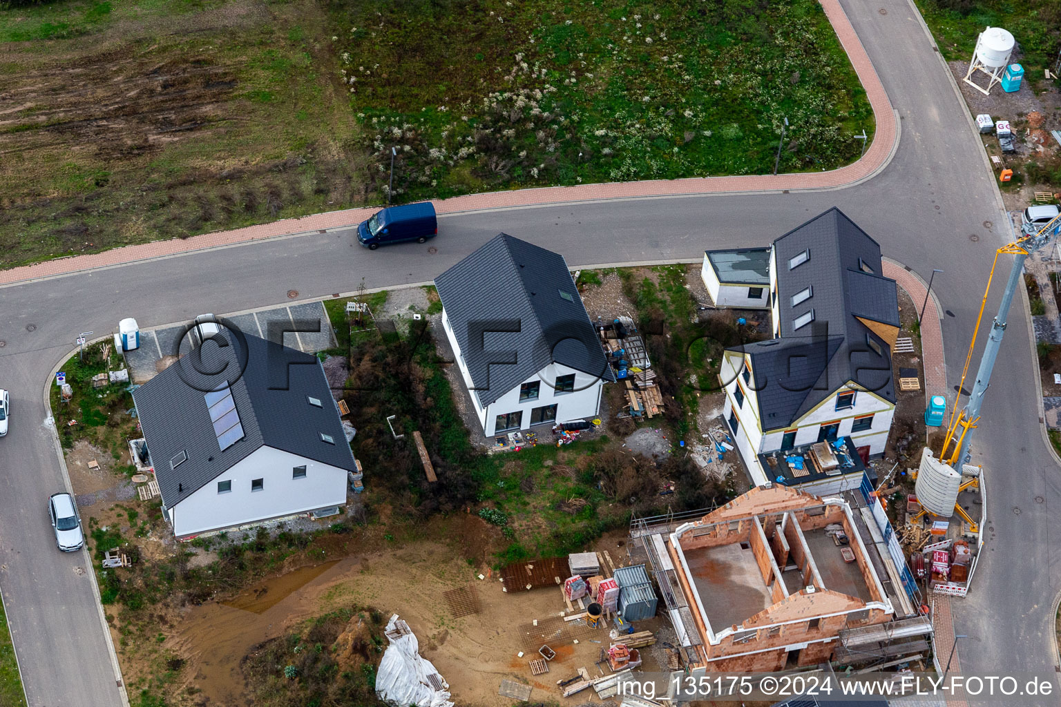 Oblique view of New development area K2 in Kandel in the state Rhineland-Palatinate, Germany