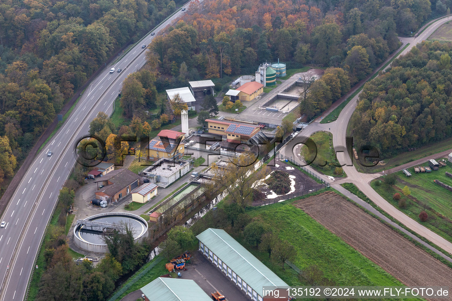 Sewage treatment plant in Kandel in the state Rhineland-Palatinate, Germany