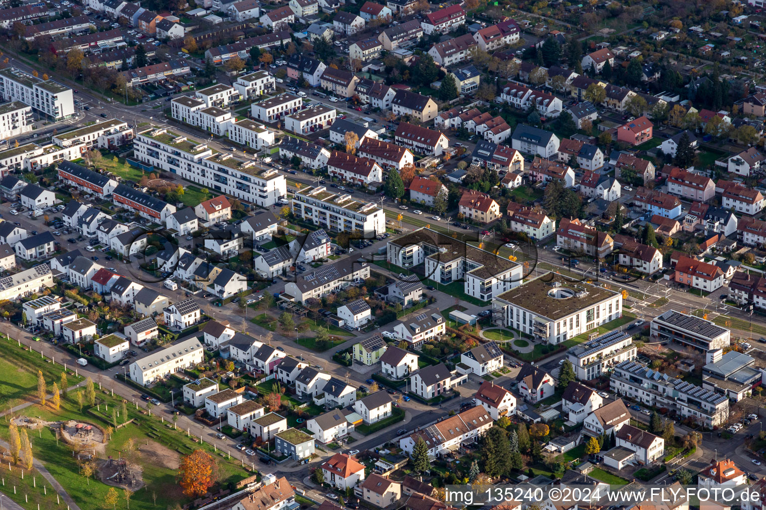 Sudetenstr in the district Knielingen in Karlsruhe in the state Baden-Wuerttemberg, Germany