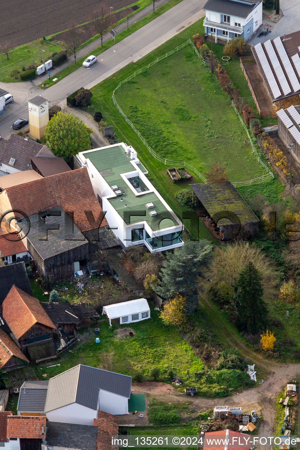 Neupotz in the state Rhineland-Palatinate, Germany from the drone perspective