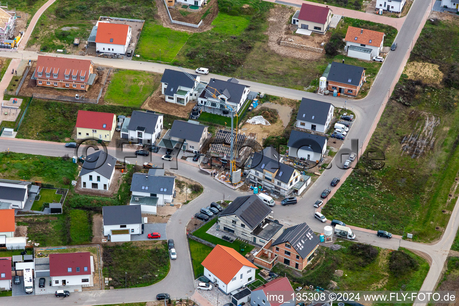 New development area K2 in Kandel in the state Rhineland-Palatinate, Germany from above