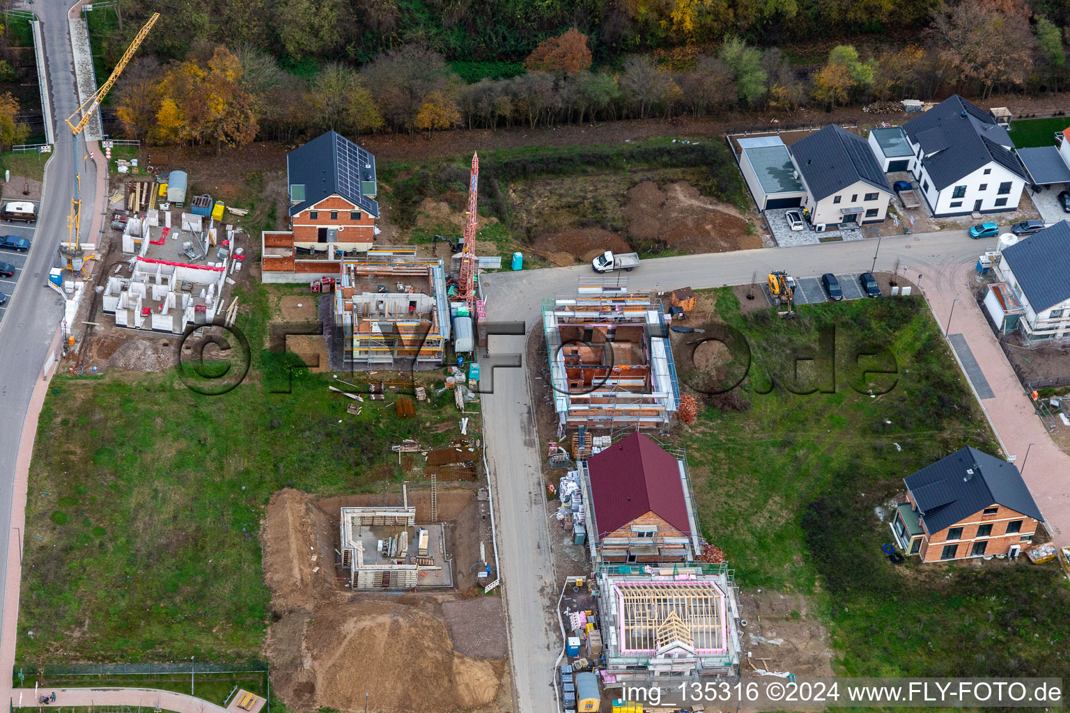 New development area K2 in Kandel in the state Rhineland-Palatinate, Germany viewn from the air