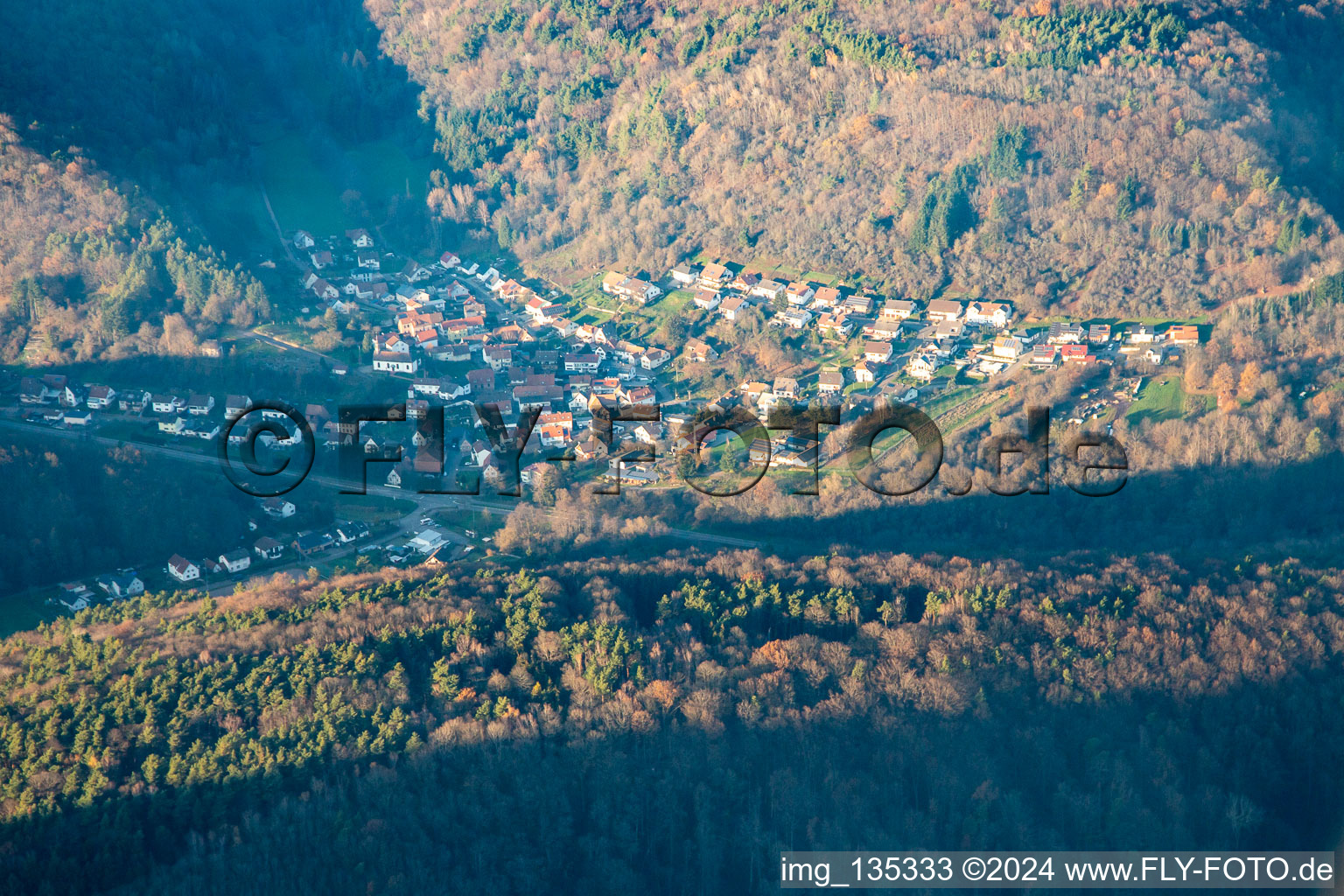 Aerial view of From the south in Waldhambach in the state Rhineland-Palatinate, Germany