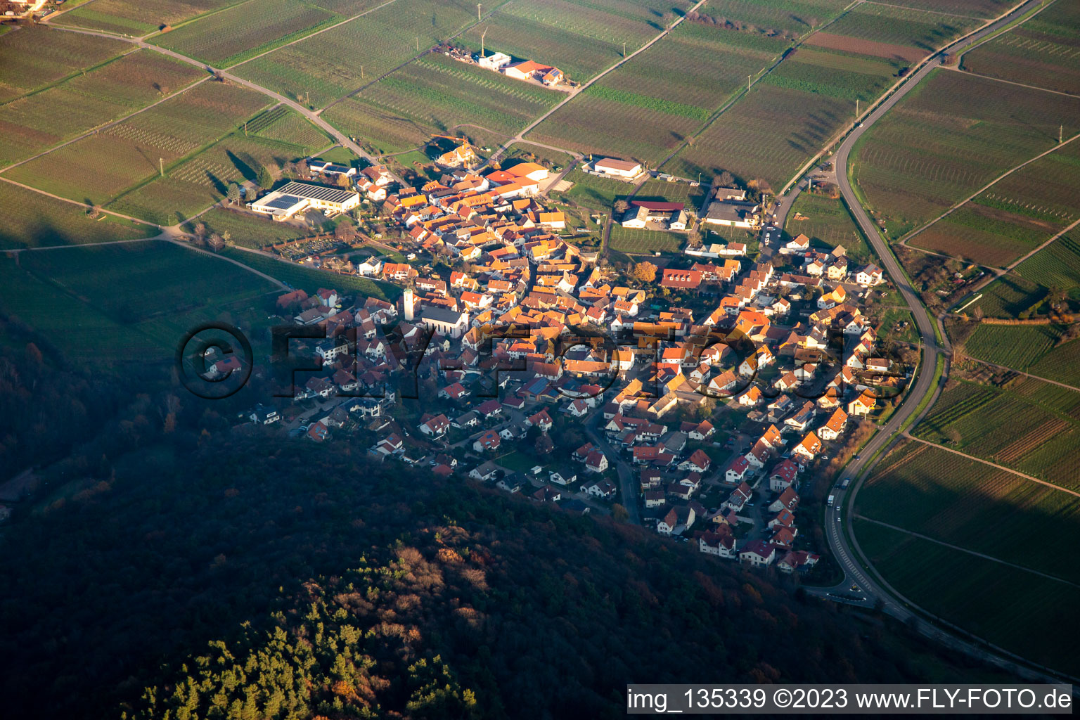 From the west in Eschbach in the state Rhineland-Palatinate, Germany