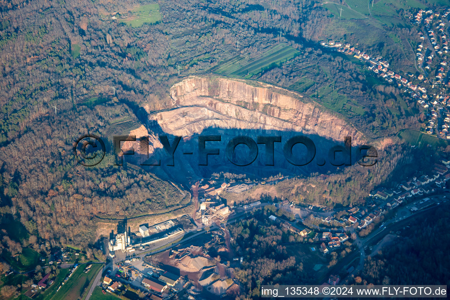 Basalt AG quarry in Albersweiler in the state Rhineland-Palatinate, Germany