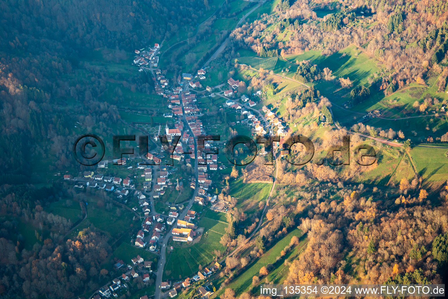 Bird's eye view of Dernbach in the state Rhineland-Palatinate, Germany