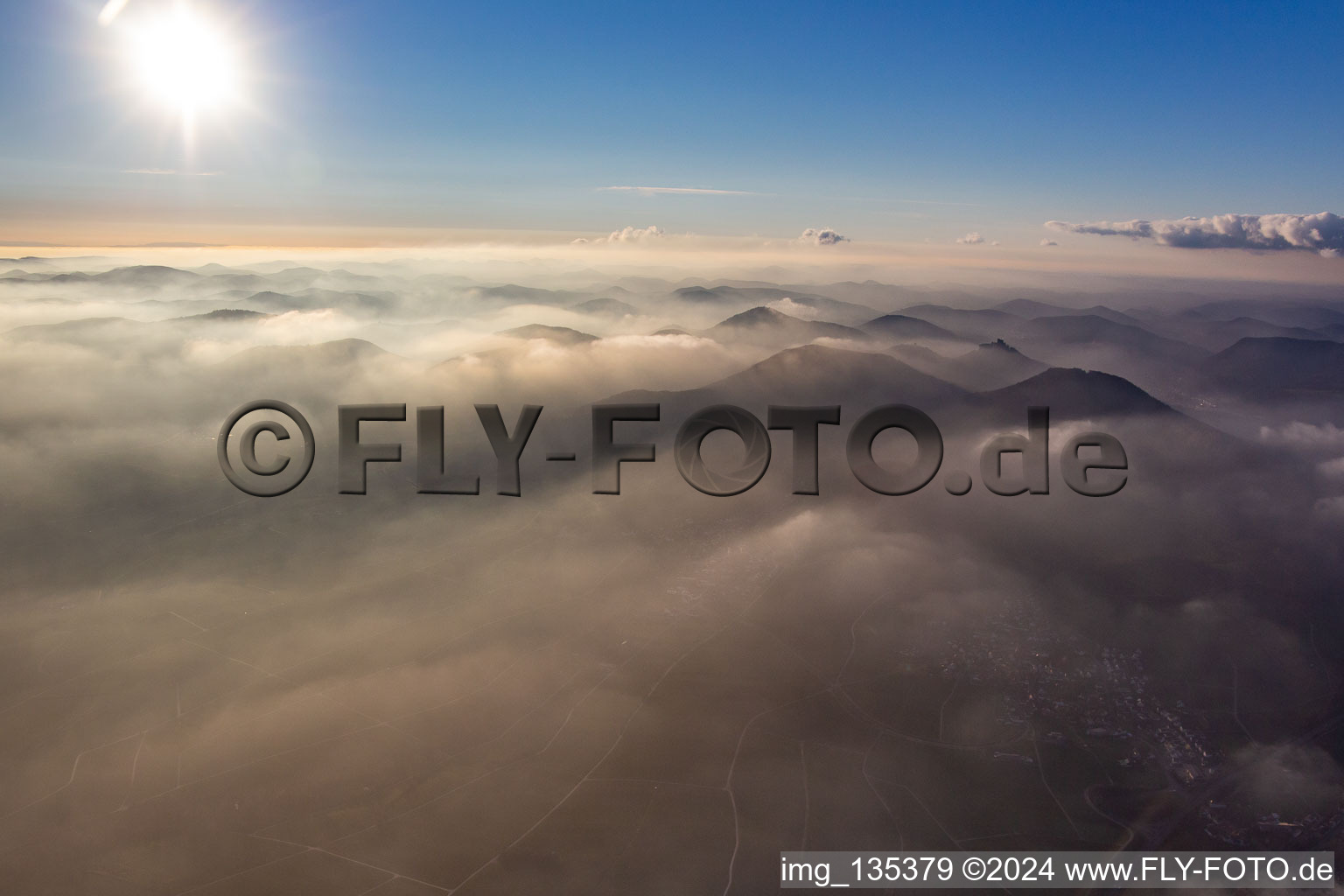 Birkweiler in the state Rhineland-Palatinate, Germany from the plane