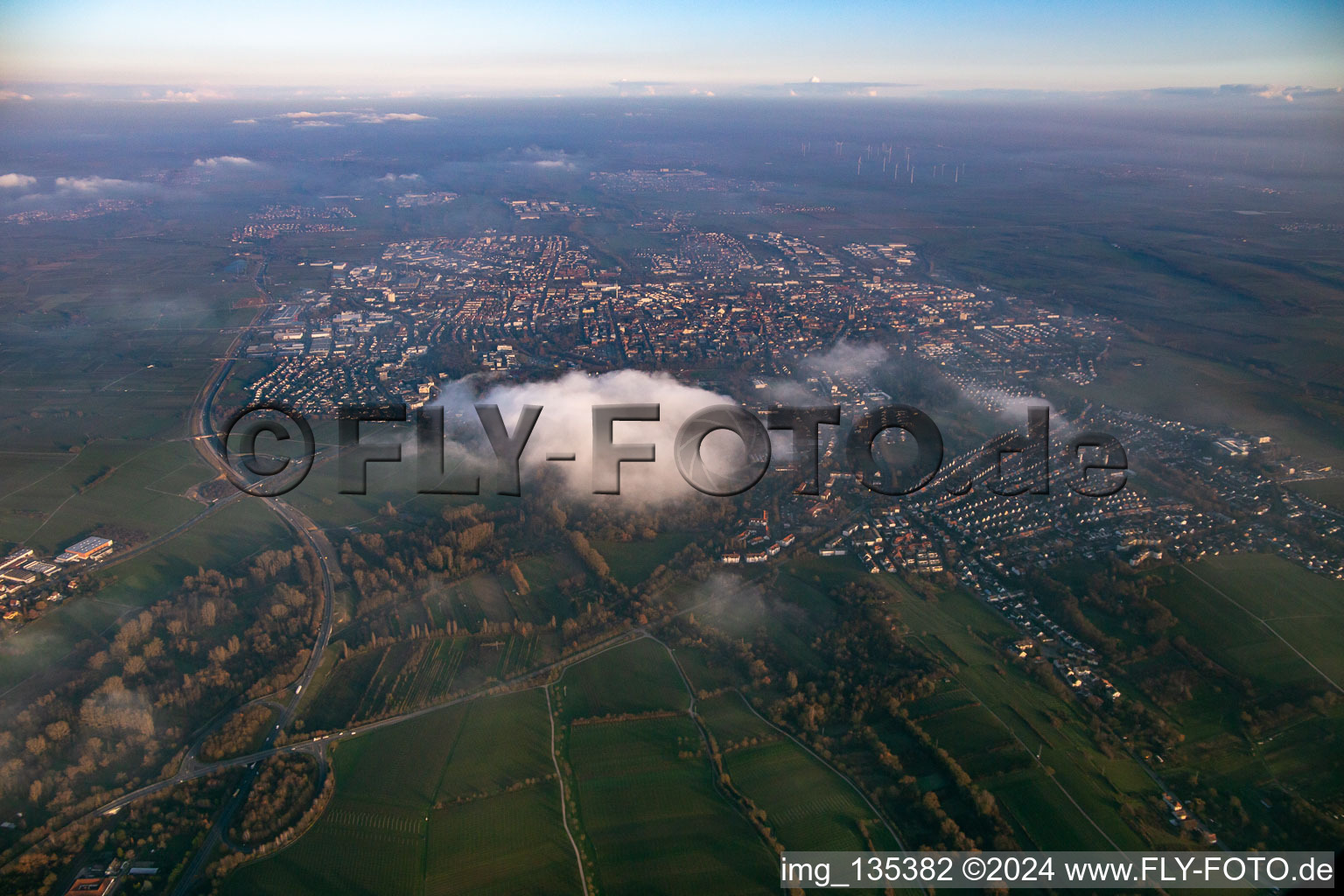 Aerial photograpy of Landau in der Pfalz in the state Rhineland-Palatinate, Germany