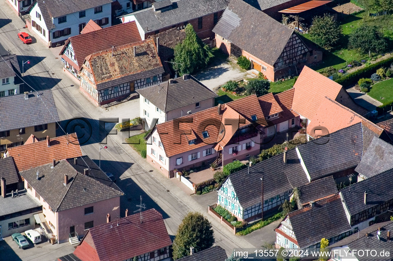 Niederlauterbach in the state Bas-Rhin, France out of the air