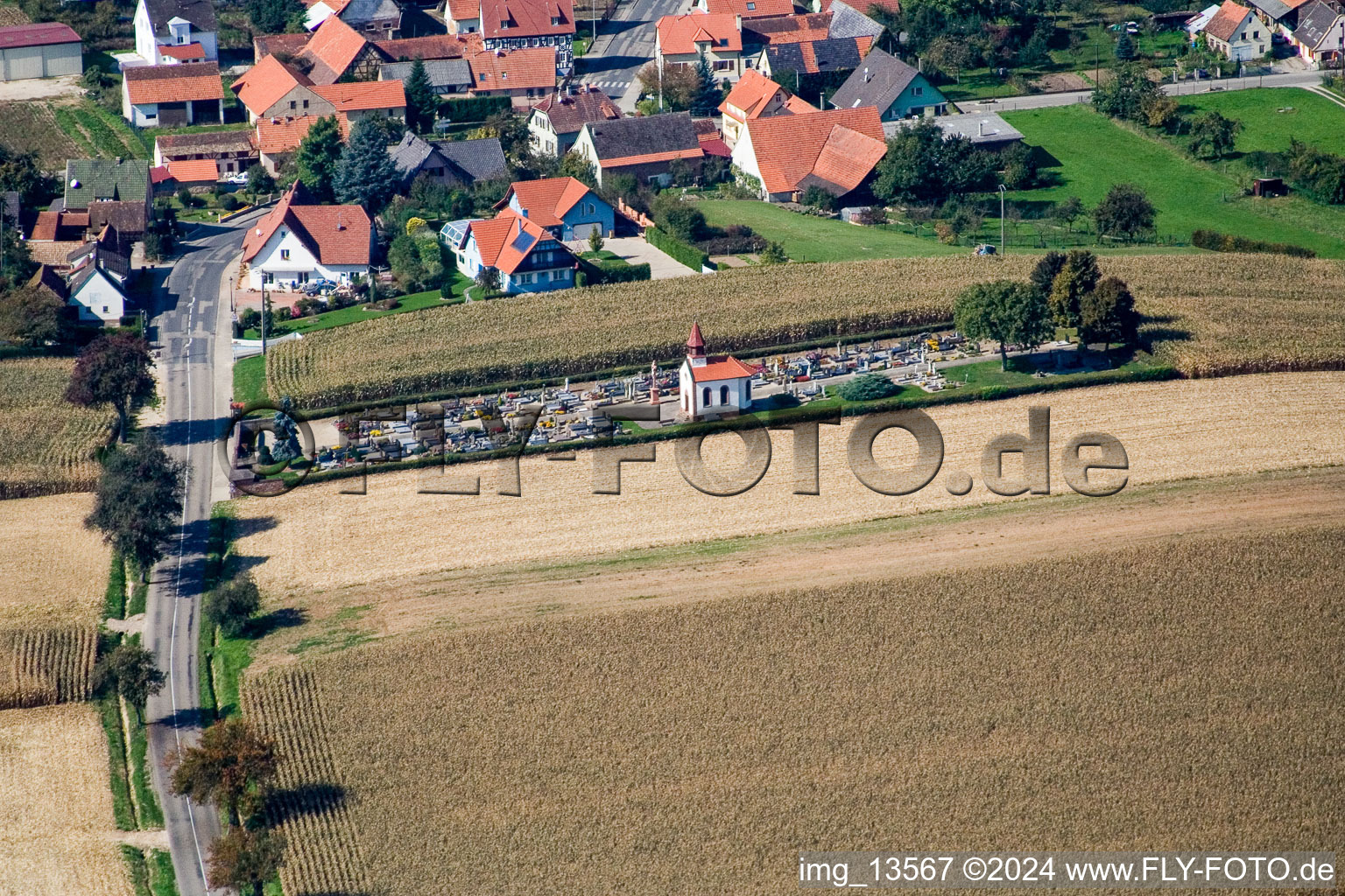 Drone recording of Salmbach in the state Bas-Rhin, France