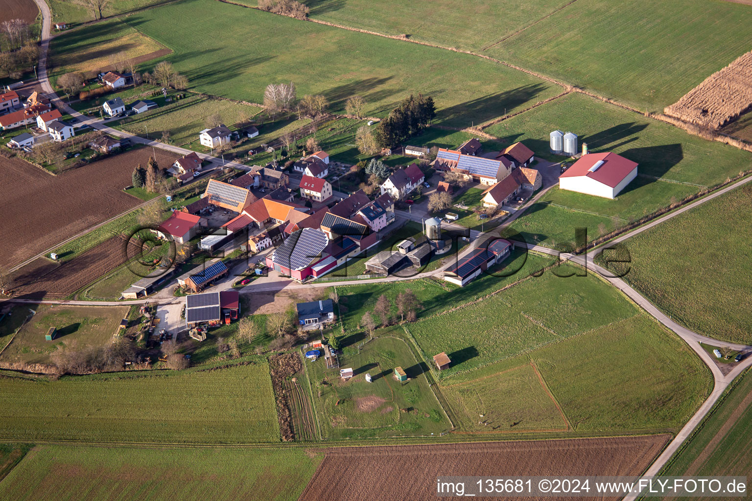 Aerial view of Solar rotating roof of the Schowalter winery in the district Deutschhof in Kapellen-Drusweiler in the state Rhineland-Palatinate, Germany