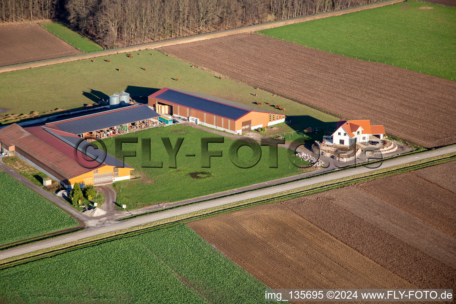 On the D244 in Schleithal in the state Bas-Rhin, France