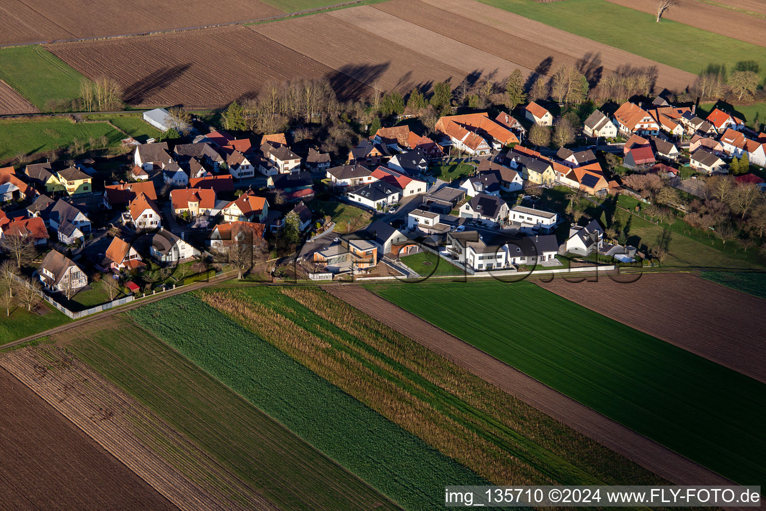 Rue de la Chappelle in Niederlauterbach in the state Bas-Rhin, France