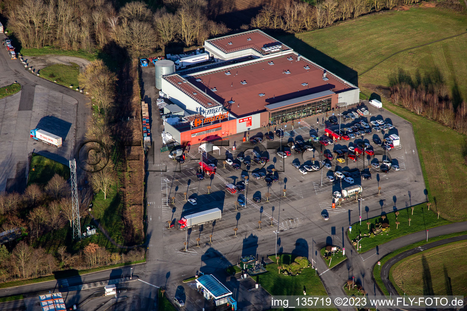 Carrefour supermarket in Scheibenhard in the state Bas-Rhin, France