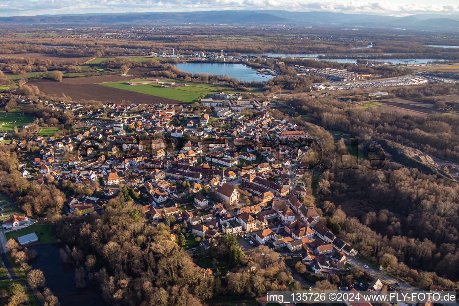 Lauterbourg in the state Bas-Rhin, France from the plane