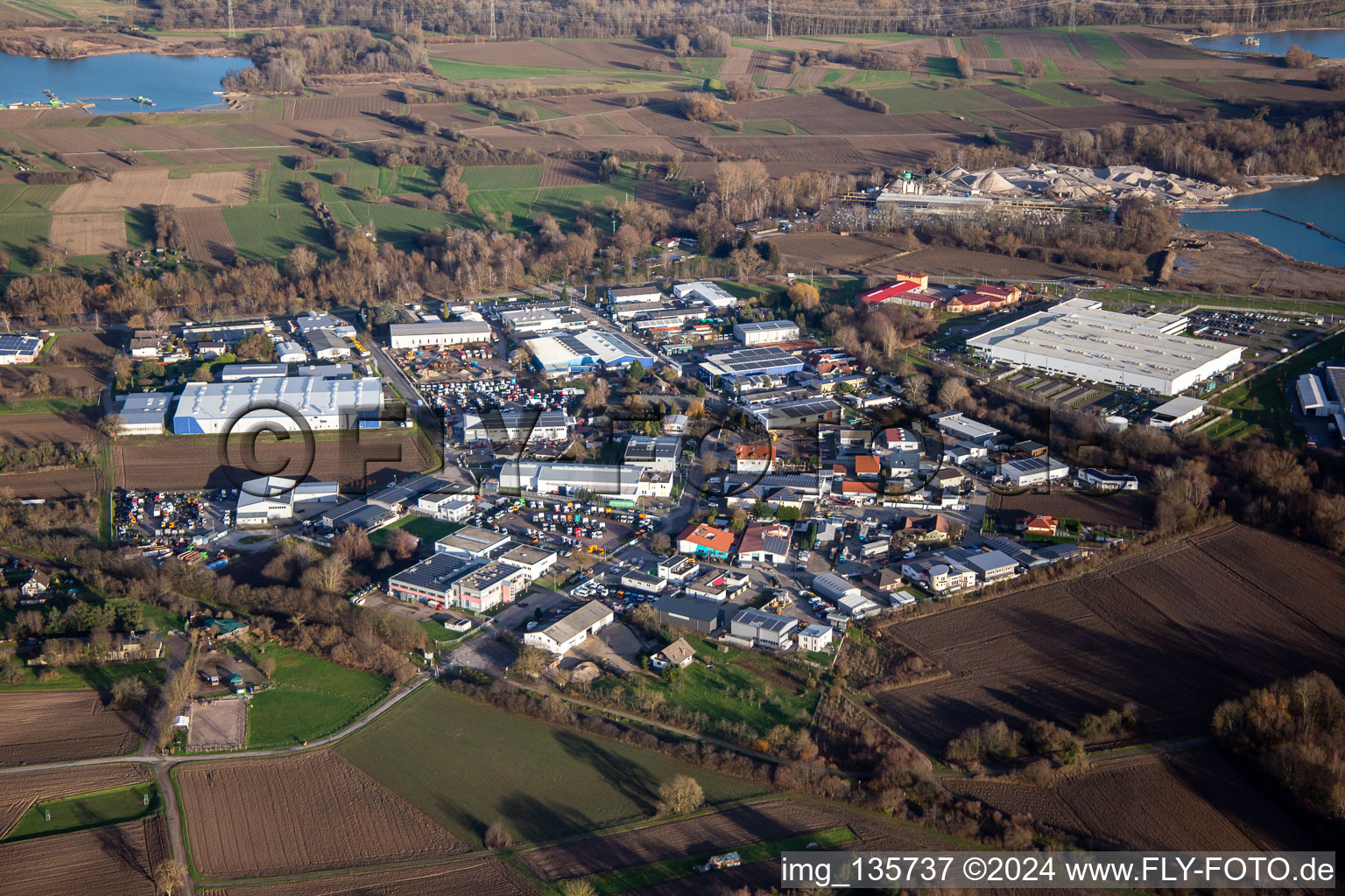 Perläckerstr industrial estate in Hagenbach in the state Rhineland-Palatinate, Germany