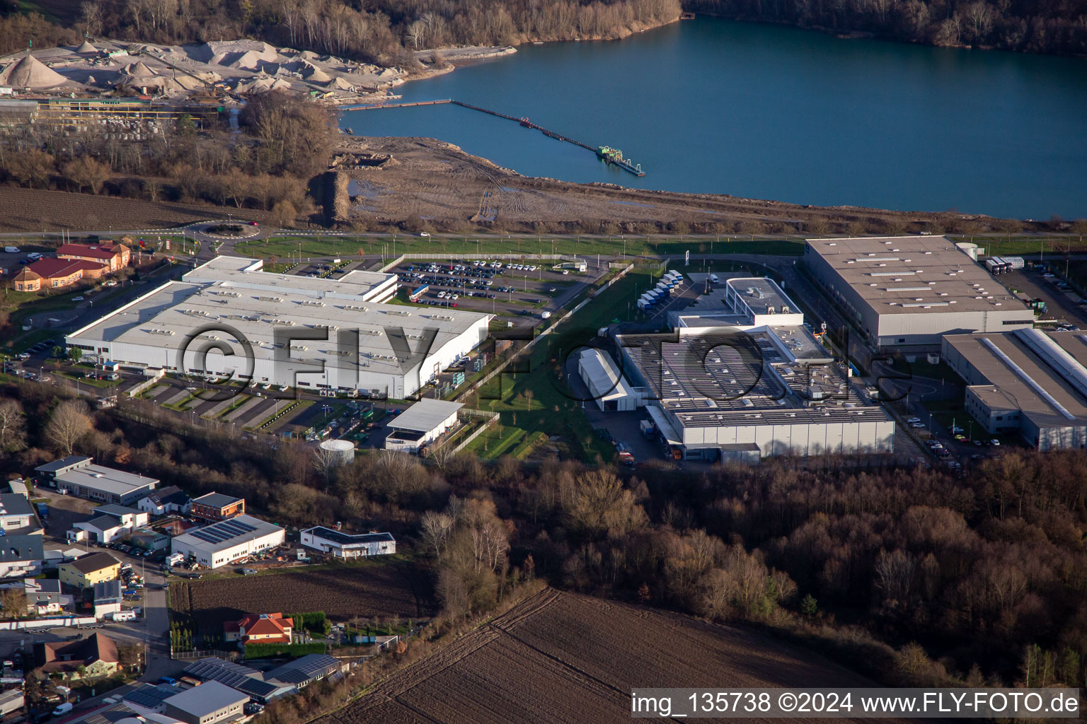 Industrial area Faureciastrasse Faurecia GmbH in Hagenbach in the state Rhineland-Palatinate, Germany