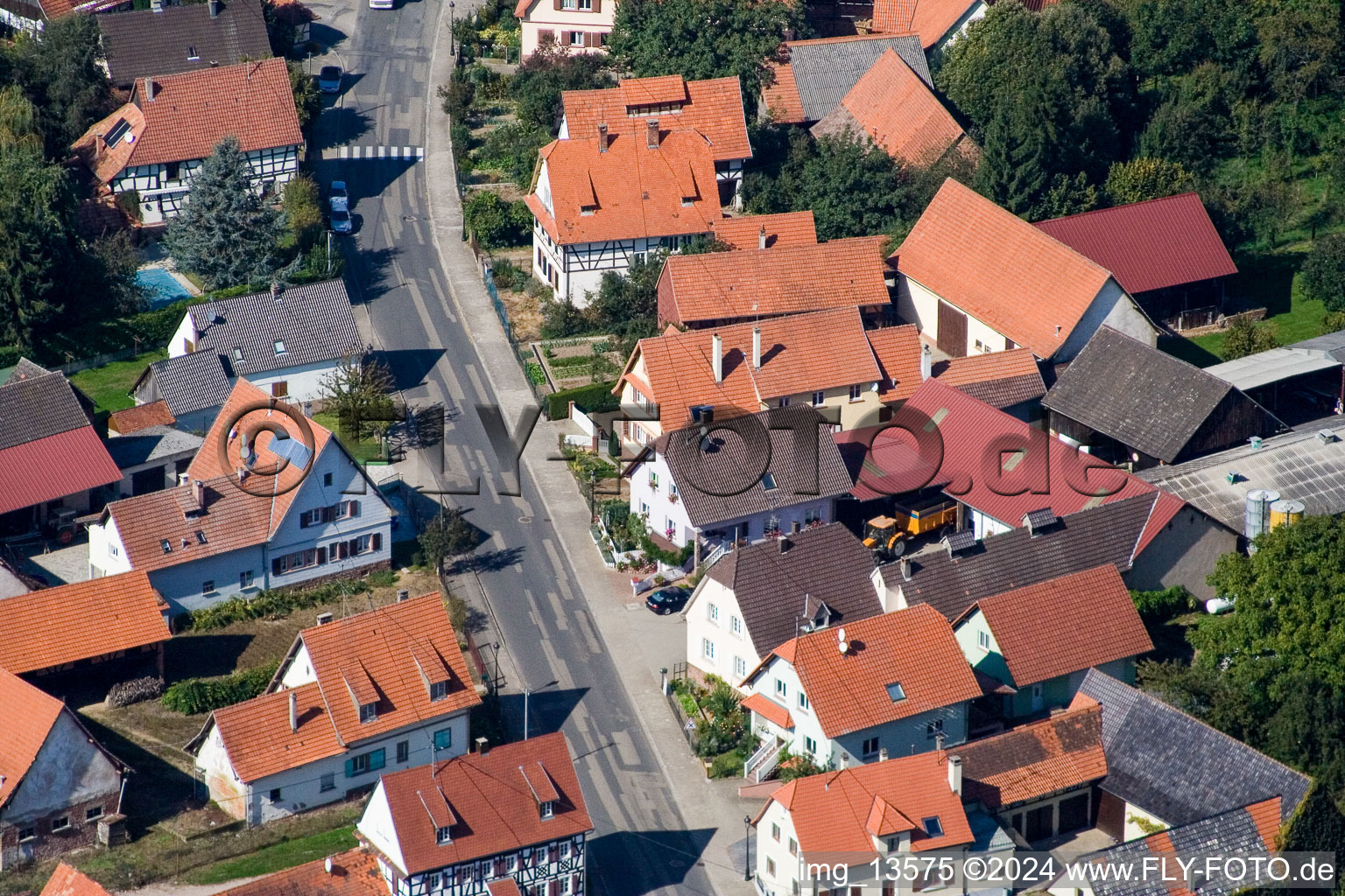 Aerial photograpy of Salmbach in the state Bas-Rhin, France