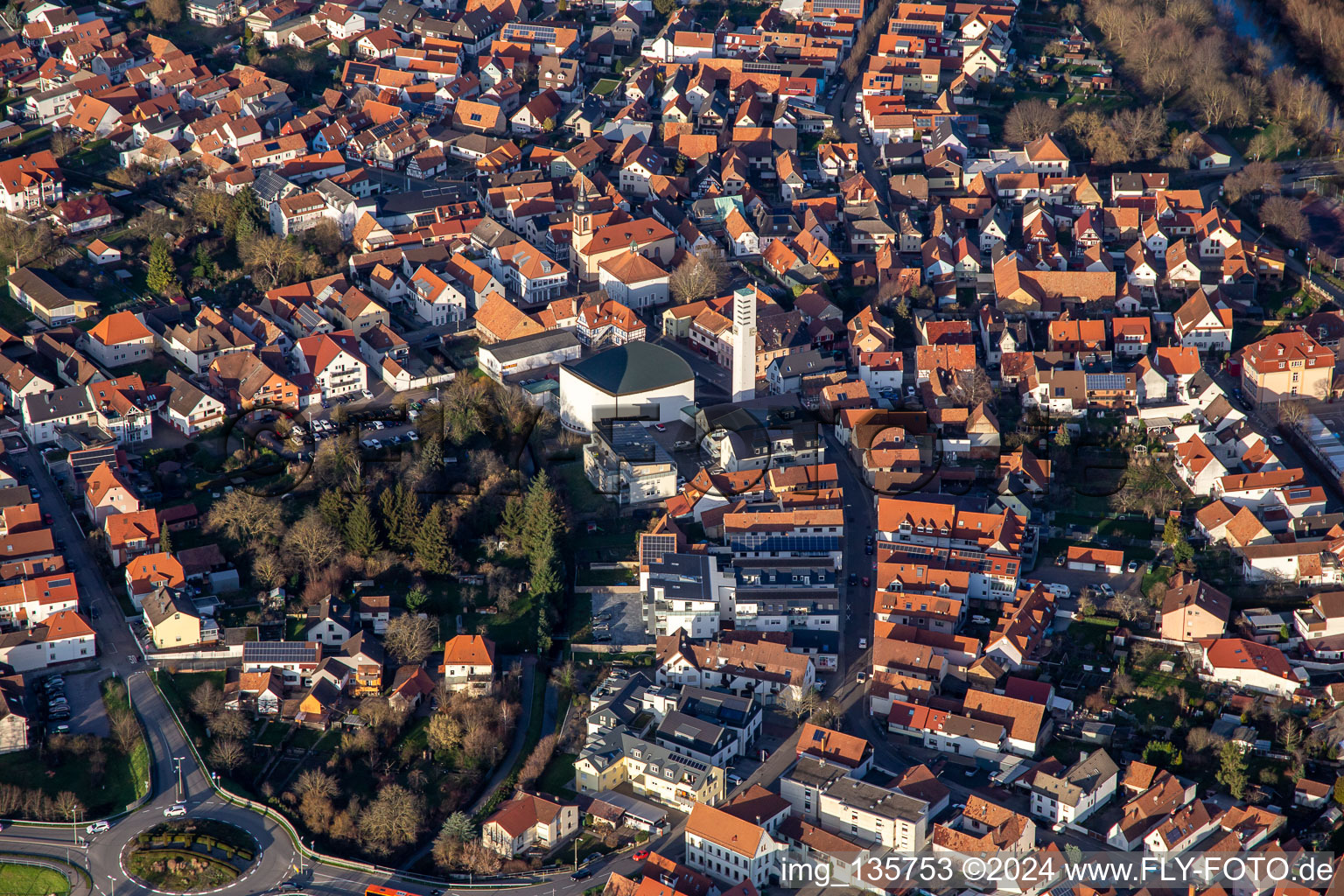 Luitpoldstrasse St. Ägidius in Wörth am Rhein in the state Rhineland-Palatinate, Germany