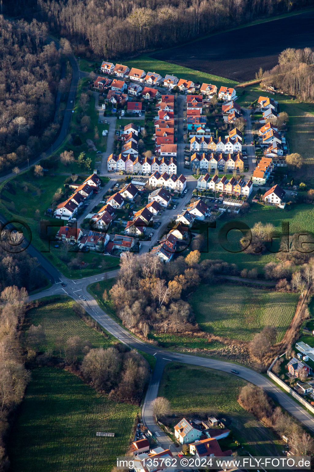 New development area Im Schnabel in Wörth am Rhein in the state Rhineland-Palatinate, Germany