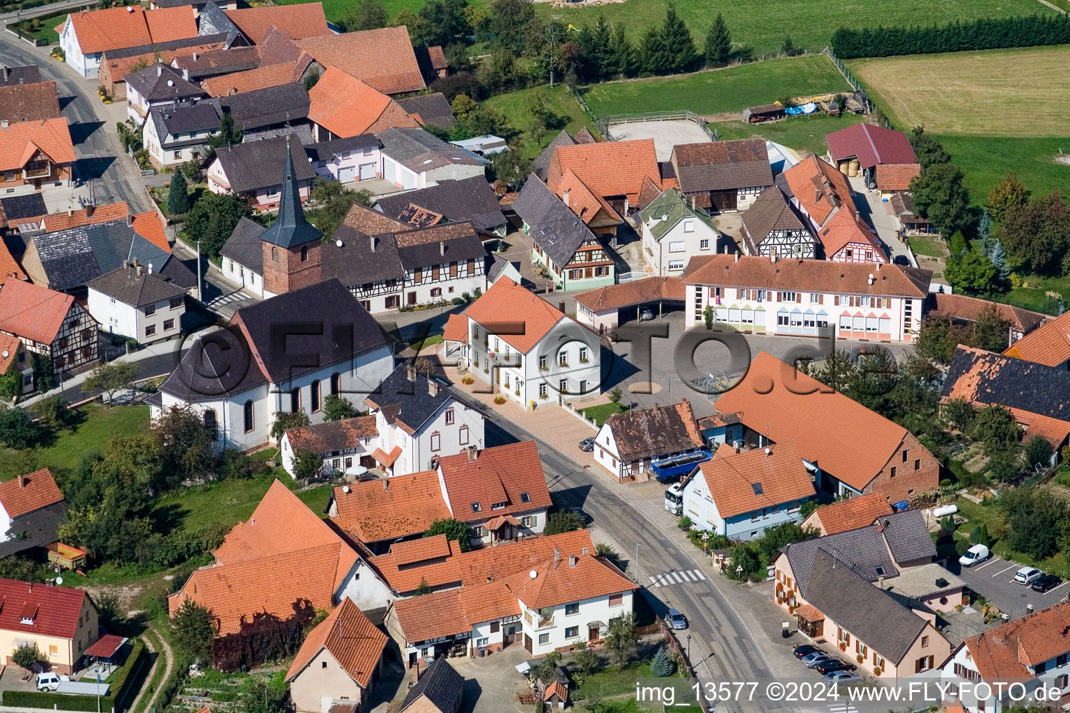 Church building in the village of in Salmbach in Grand Est, France