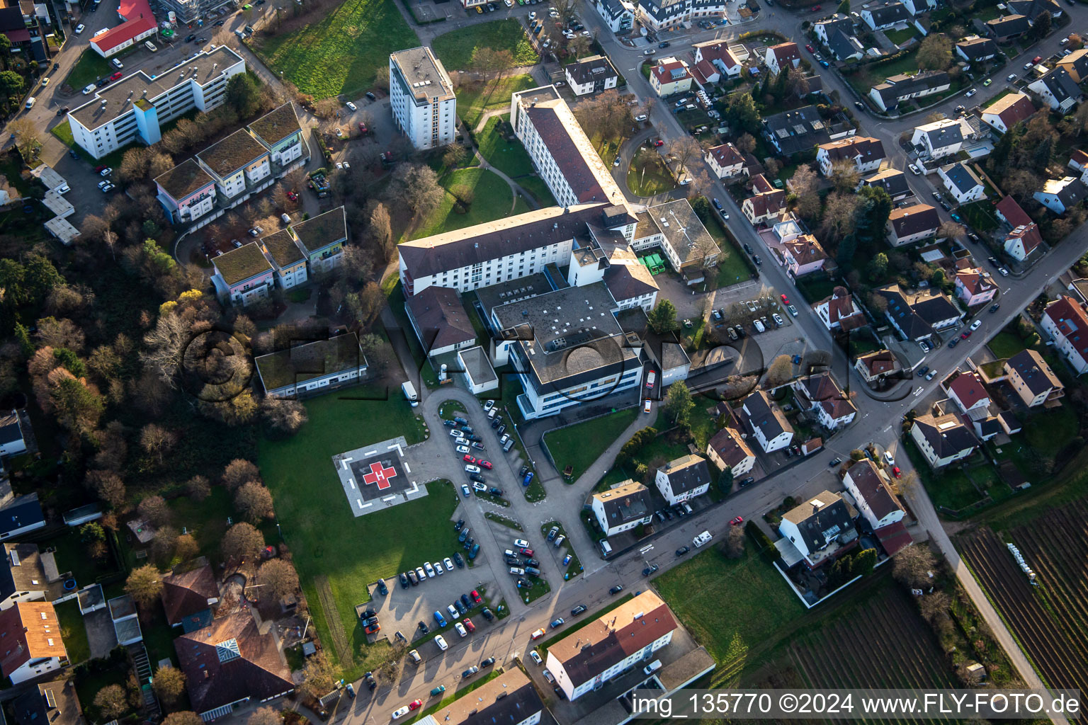 Aerial photograpy of Asklepios Südpfalz Clinics in Kandel in the state Rhineland-Palatinate, Germany