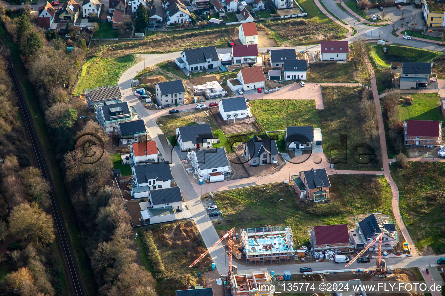 New development area K2 Rosenweg in Kandel in the state Rhineland-Palatinate, Germany