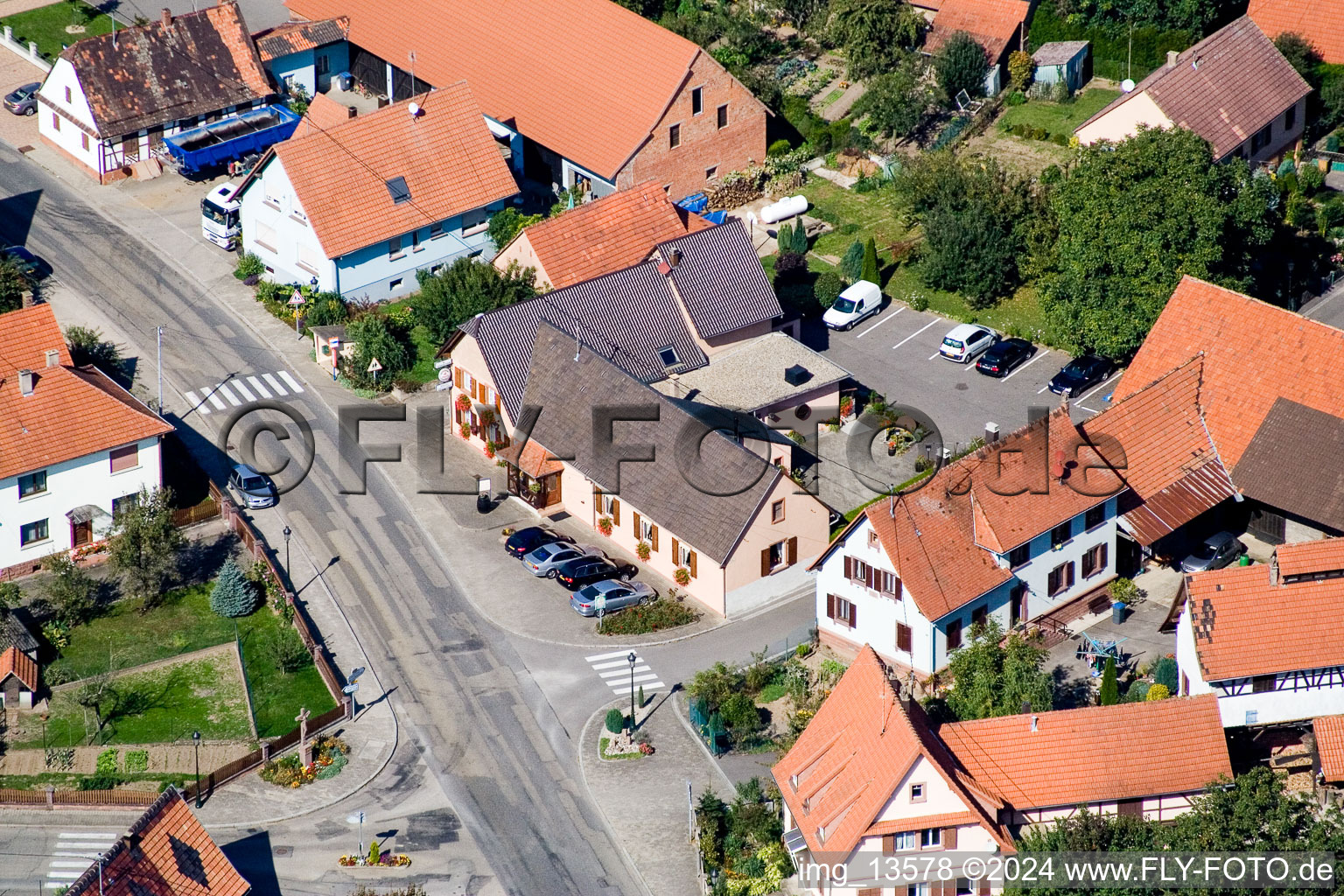 Salmbach in the state Bas-Rhin, France from above