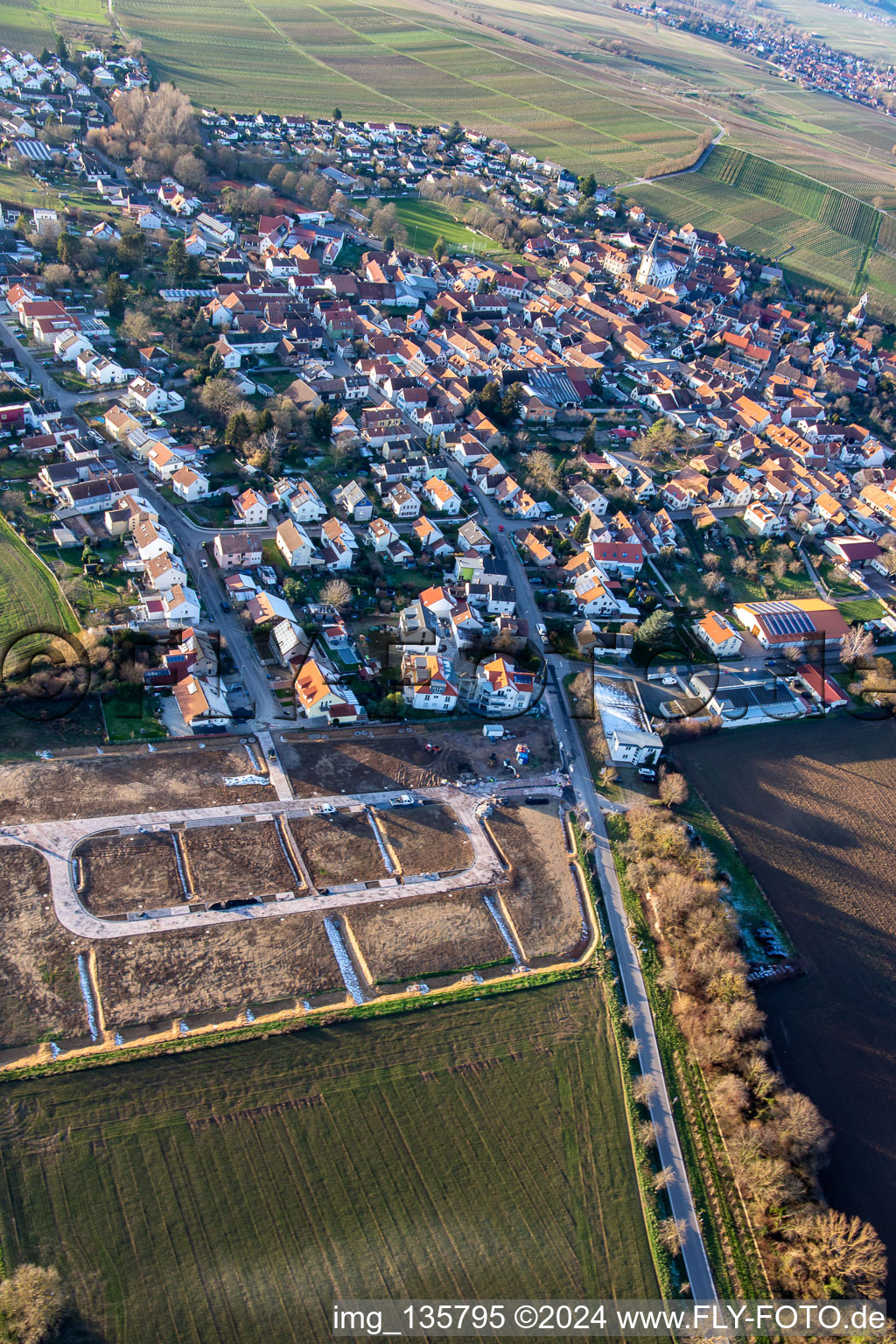 Aerial view of Development of the new development area inImpflinger Straße in the district Mörzheim in Landau in der Pfalz in the state Rhineland-Palatinate, Germany