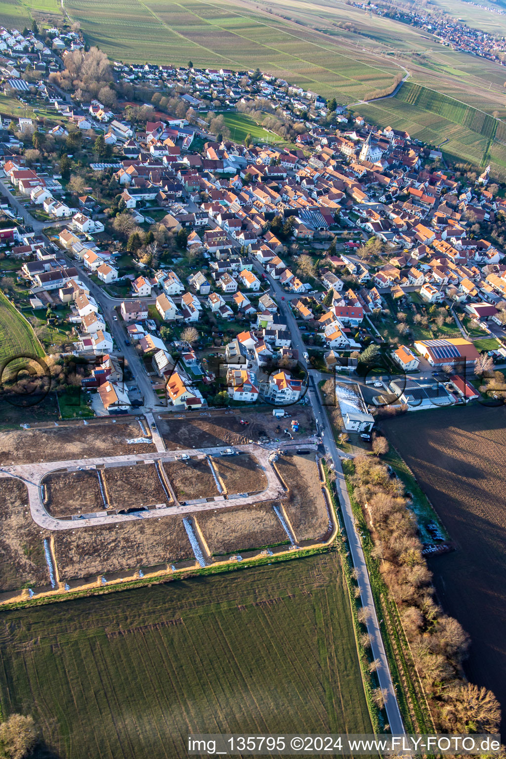 Aerial view of Development of the new development area on Impflinger Straße in the district Mörzheim in Landau in der Pfalz in the state Rhineland-Palatinate, Germany