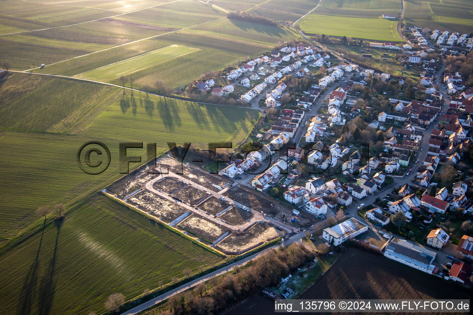 Aerial photograpy of Development of the new development area on Impflinger Straße in the district Mörzheim in Landau in der Pfalz in the state Rhineland-Palatinate, Germany