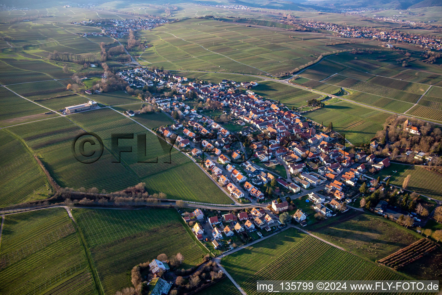 From the east in the district Wollmesheim in Landau in der Pfalz in the state Rhineland-Palatinate, Germany