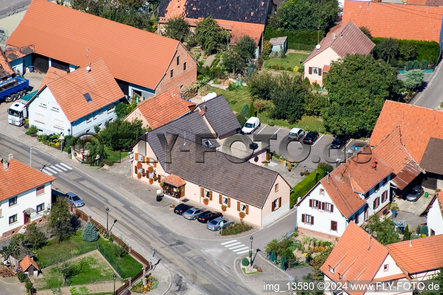 Salmbach in the state Bas-Rhin, France seen from above