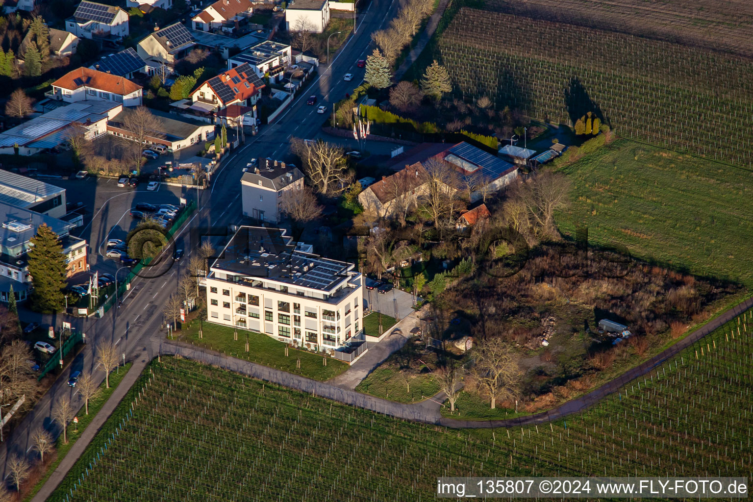 Aerial view of Wollmesheim Heights in Landau in der Pfalz in the state Rhineland-Palatinate, Germany