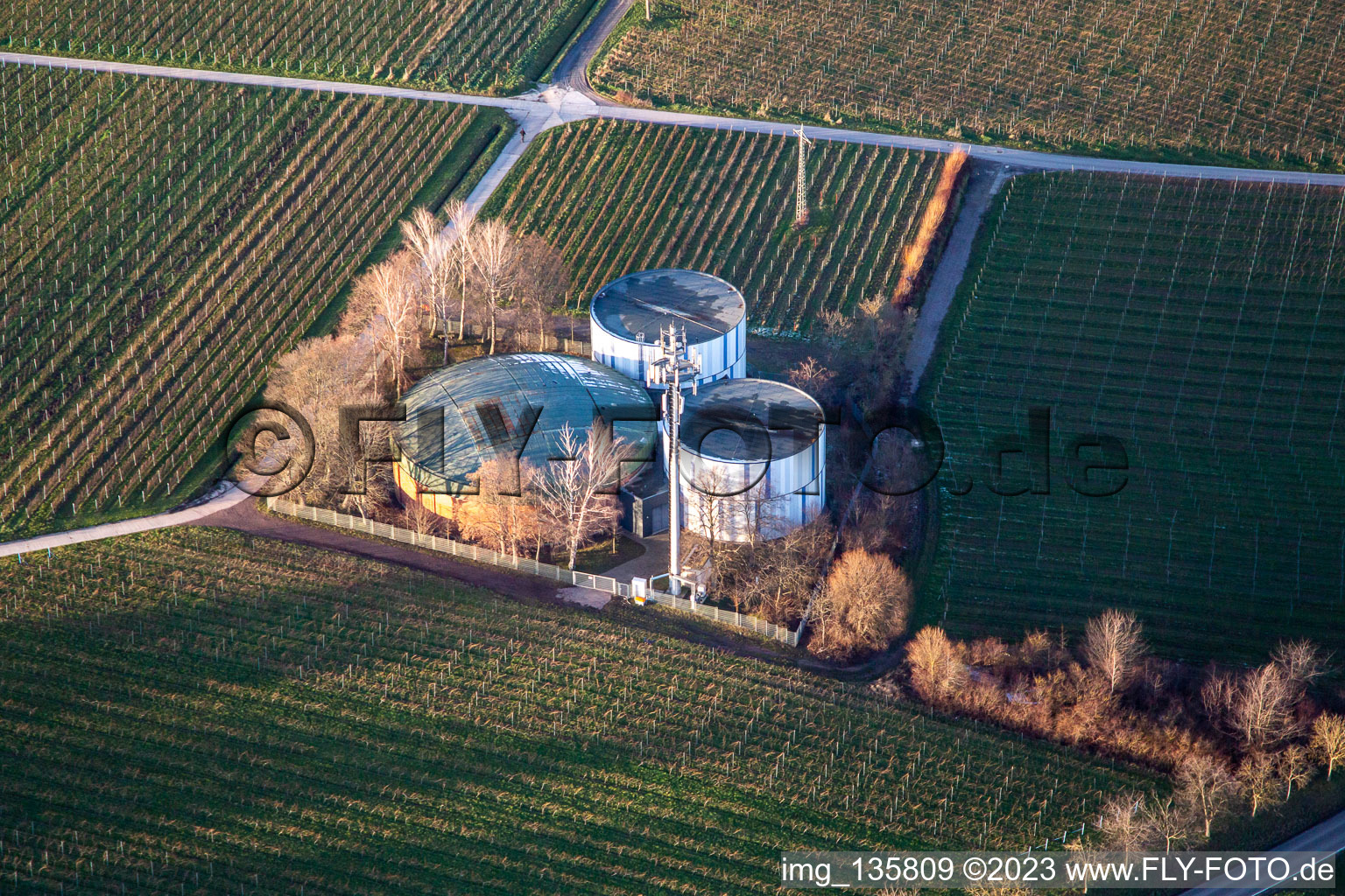 Drinking water storage in the vineyards in the district Arzheim in Landau in der Pfalz in the state Rhineland-Palatinate, Germany