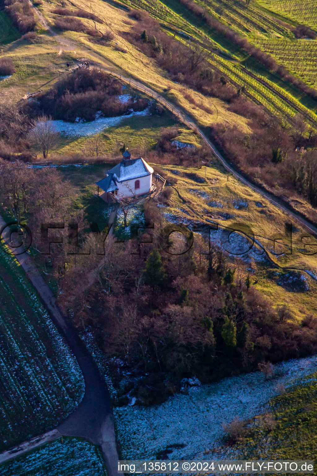 “Kleine Kalmit” chapel in the Kleine Kalmit nature reserve in the district Arzheim in Landau in der Pfalz in the state Rhineland-Palatinate, Germany