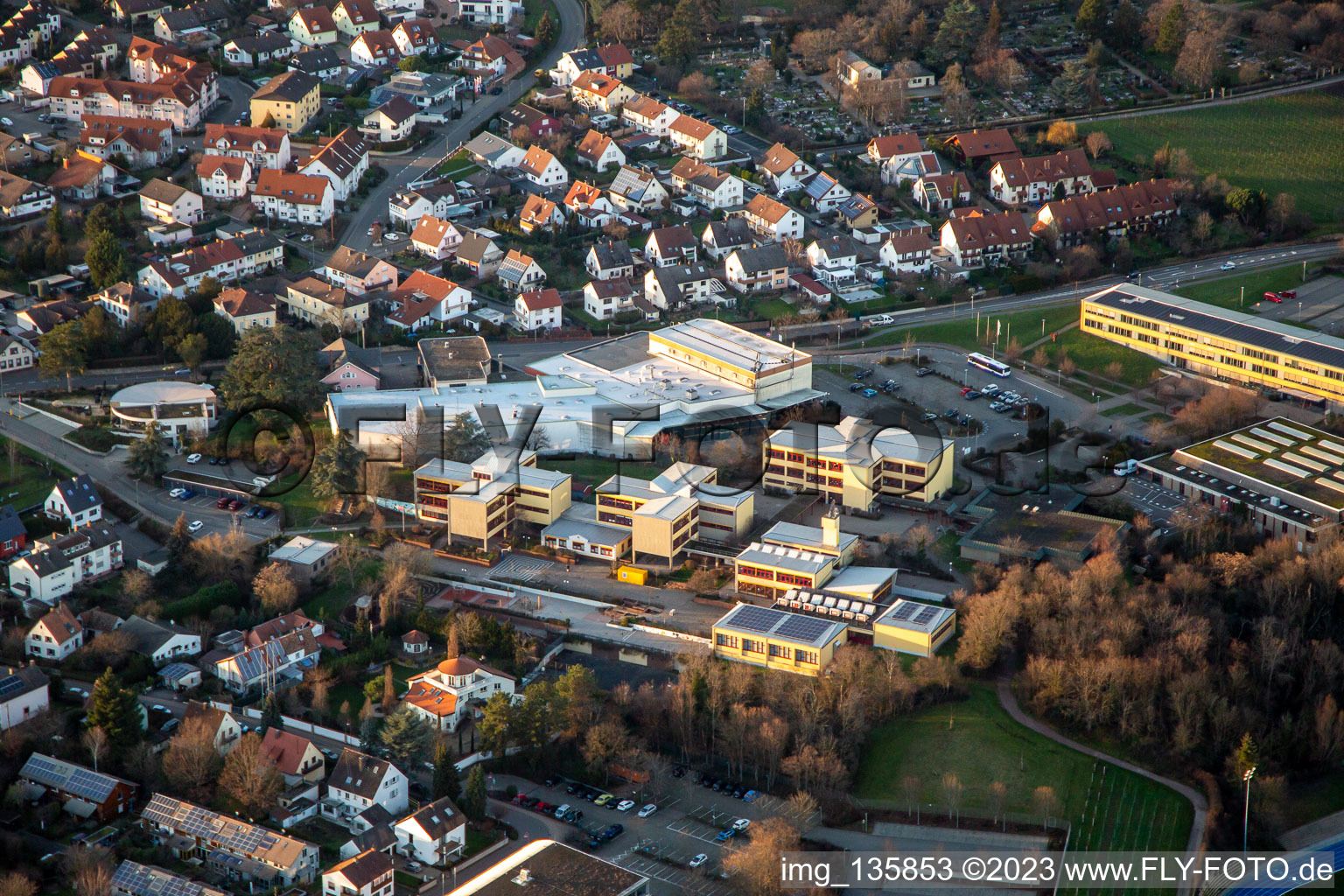 Paul-Gillet-Realschule plus, Weinstrasse; High school and large sports hall Edenkoben in Edenkoben in the state Rhineland-Palatinate, Germany