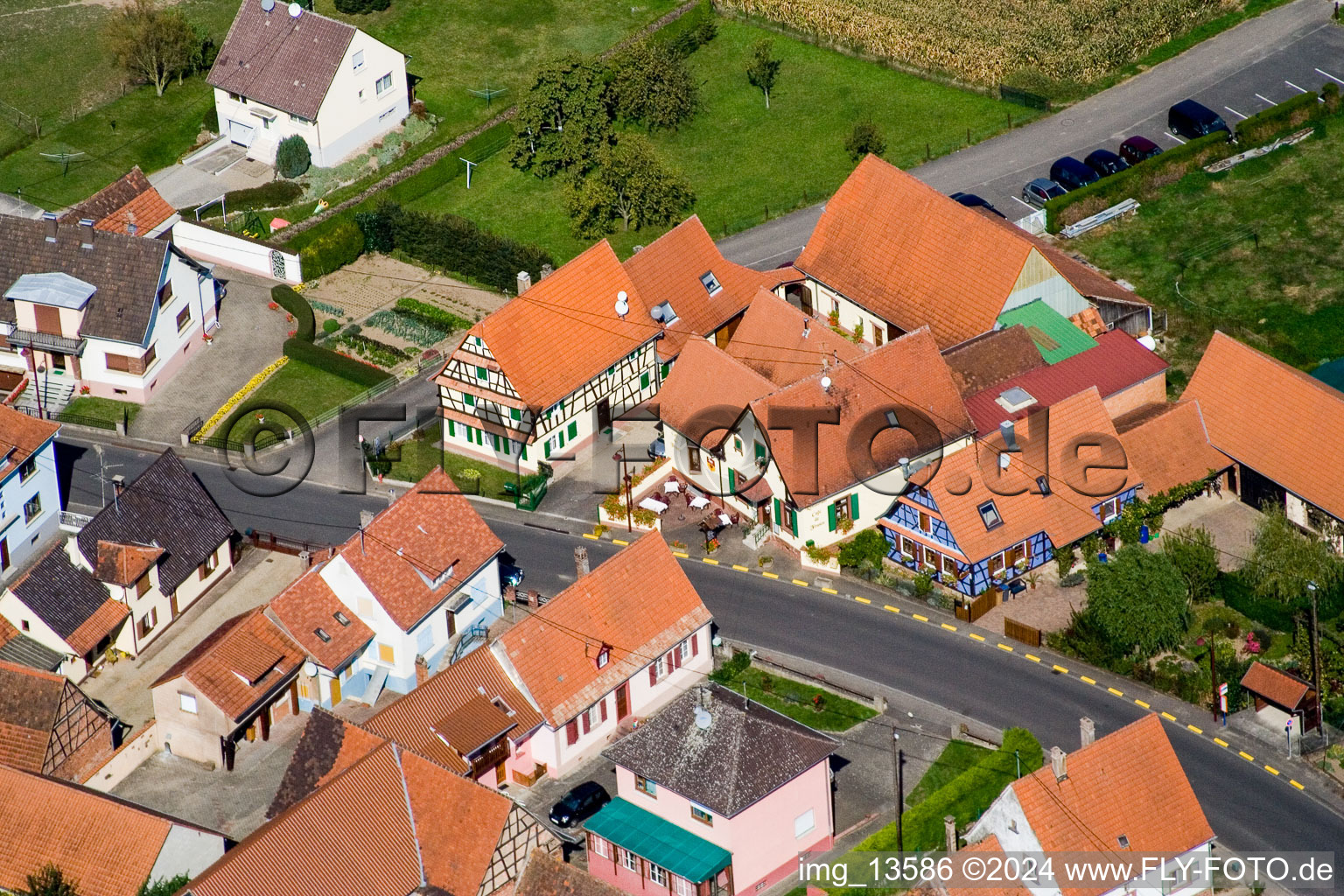 Bird's eye view of Schleithal in the state Bas-Rhin, France