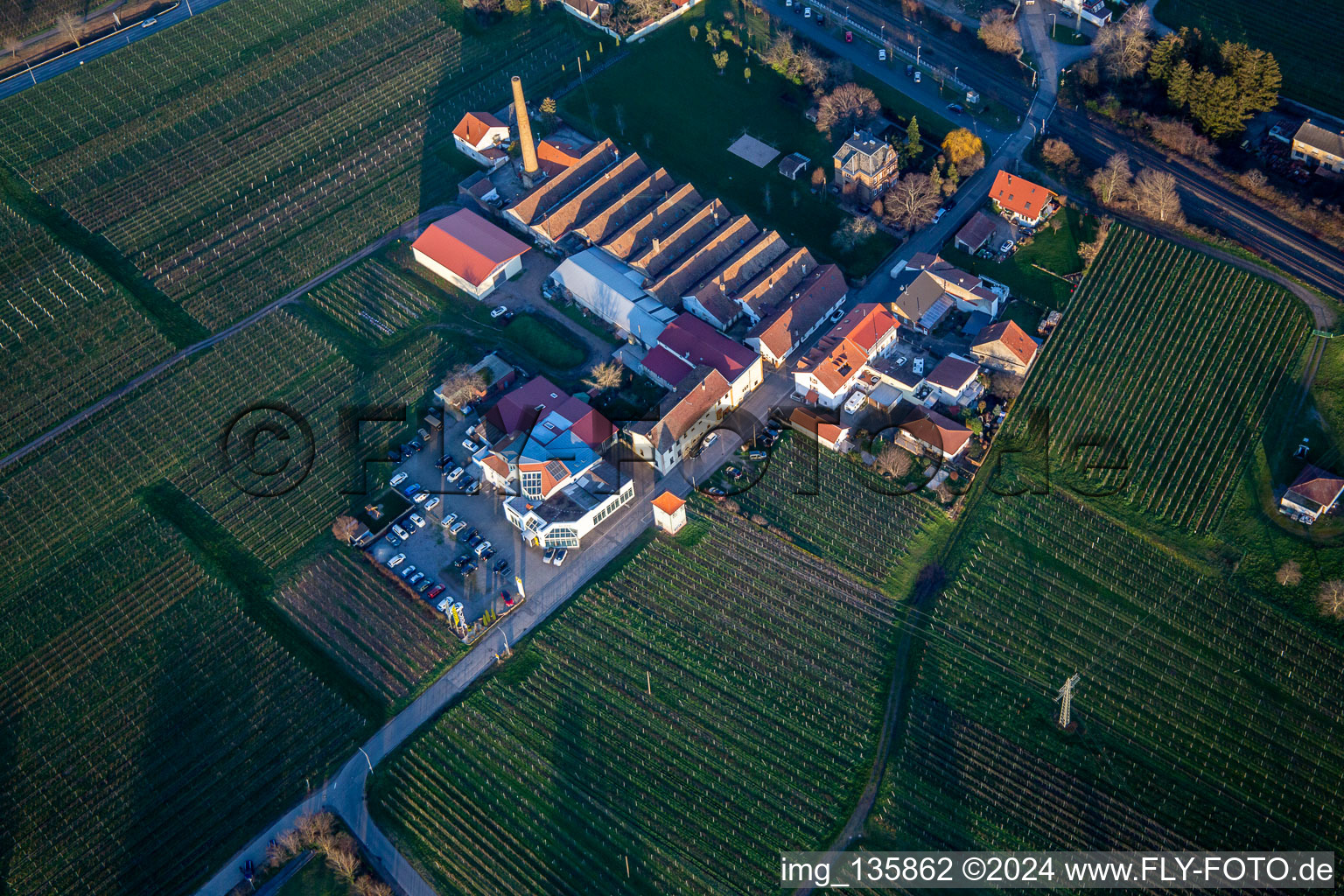 Renault Autohaus Schreieck GmbH in front of the Albert Götz KG winery in Kirrweiler in the state Rhineland-Palatinate, Germany