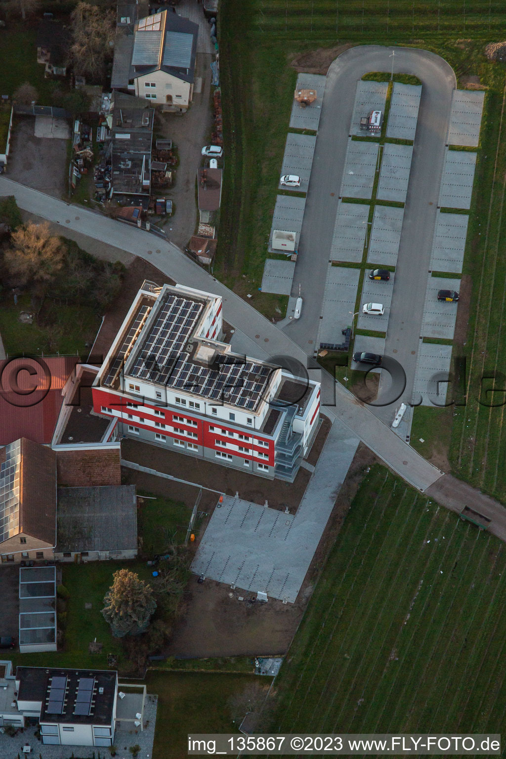 Aerial view of MVZ FiTZ GmbH - pediatric and adolescent doctor's practice in Maikammer in the state Rhineland-Palatinate, Germany