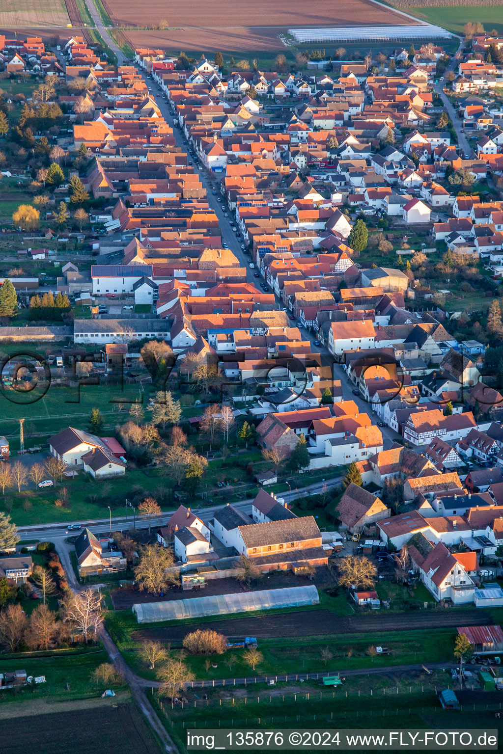 Main Street in Gommersheim in the state Rhineland-Palatinate, Germany