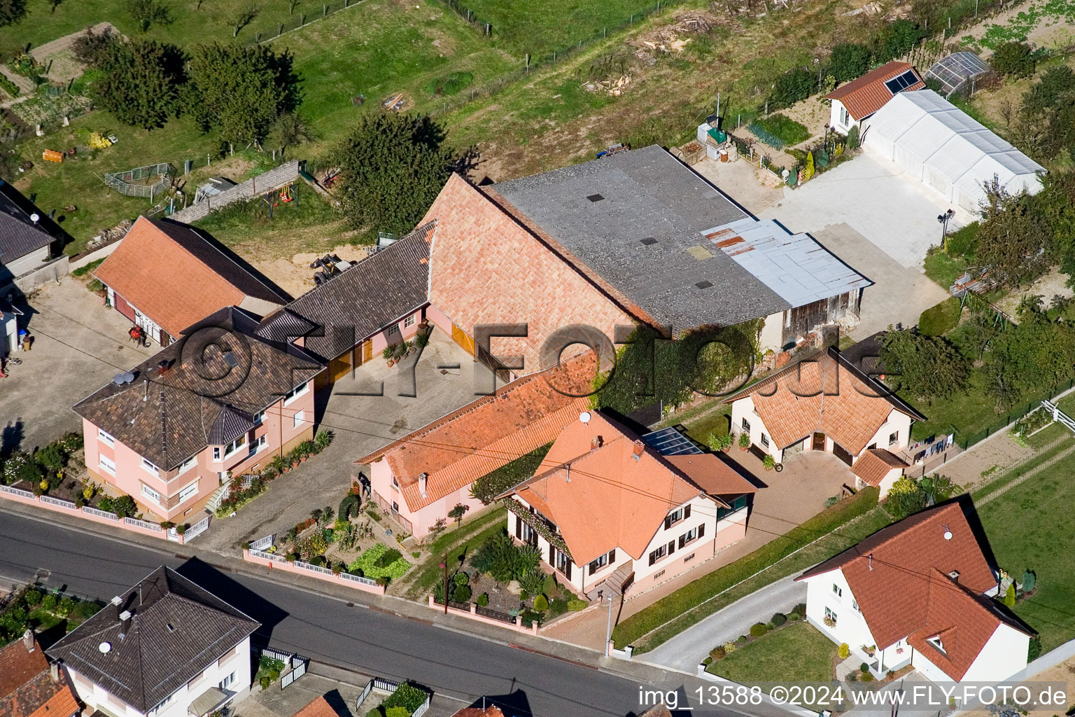 Drone recording of Schleithal in the state Bas-Rhin, France