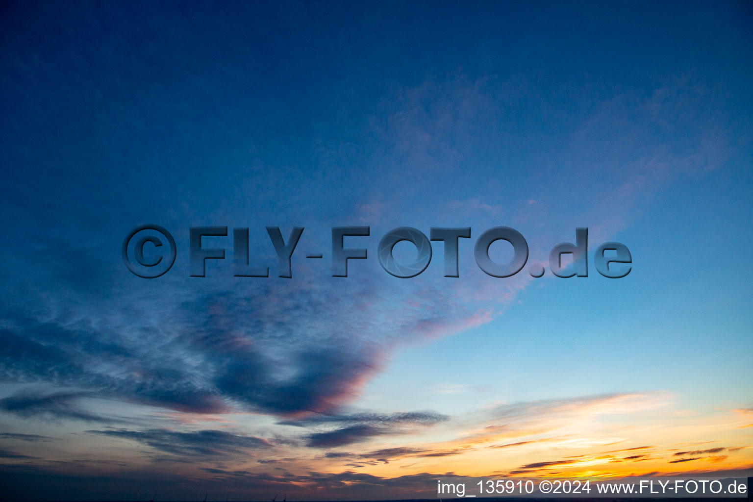 Aerial view of Horbachtal at sunset in the district Mühlhofen in Billigheim-Ingenheim in the state Rhineland-Palatinate, Germany