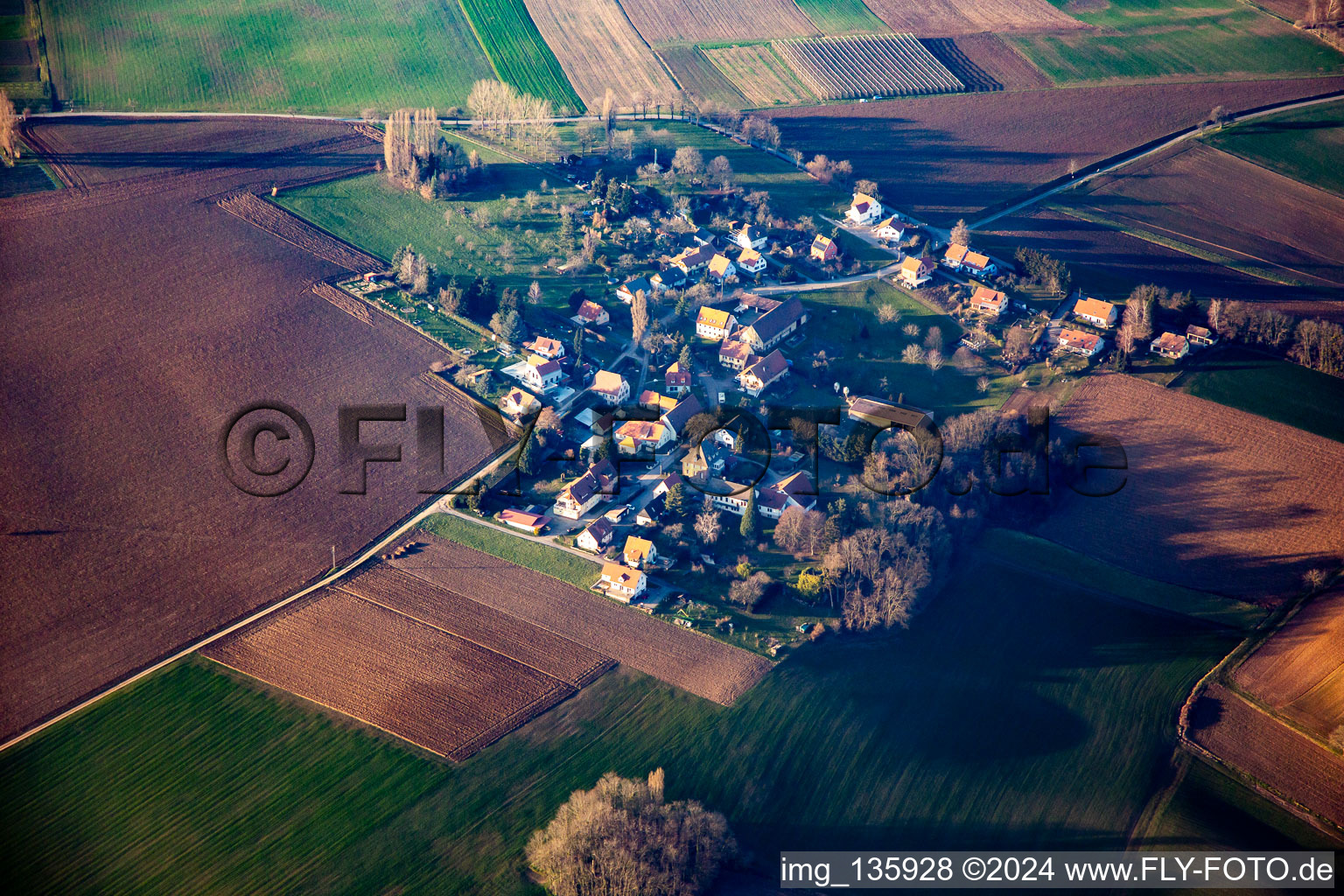 Aerial view of Geisberg in Wissembourg in the state Bas-Rhin, France