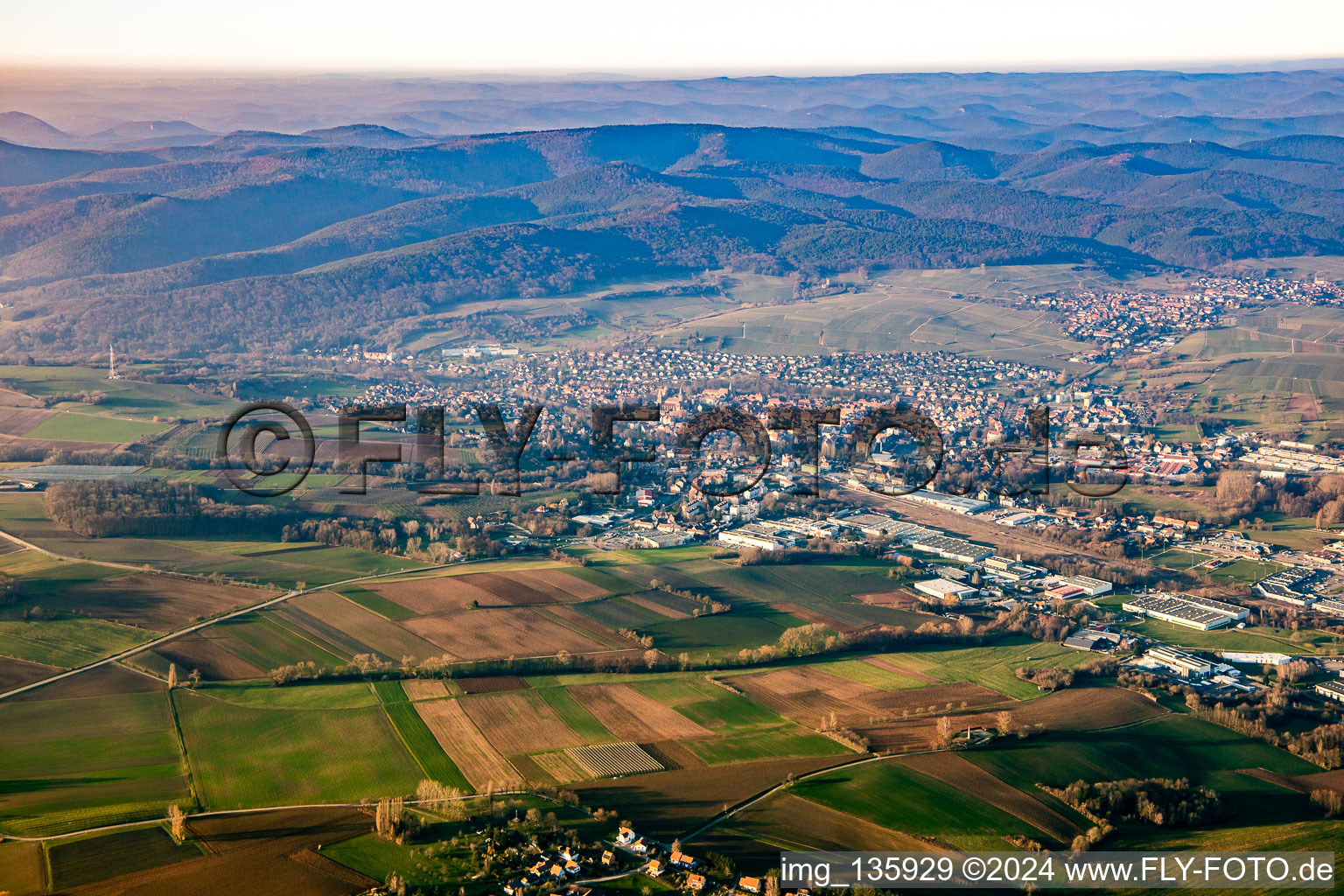 From the southeast in Wissembourg in the state Bas-Rhin, France