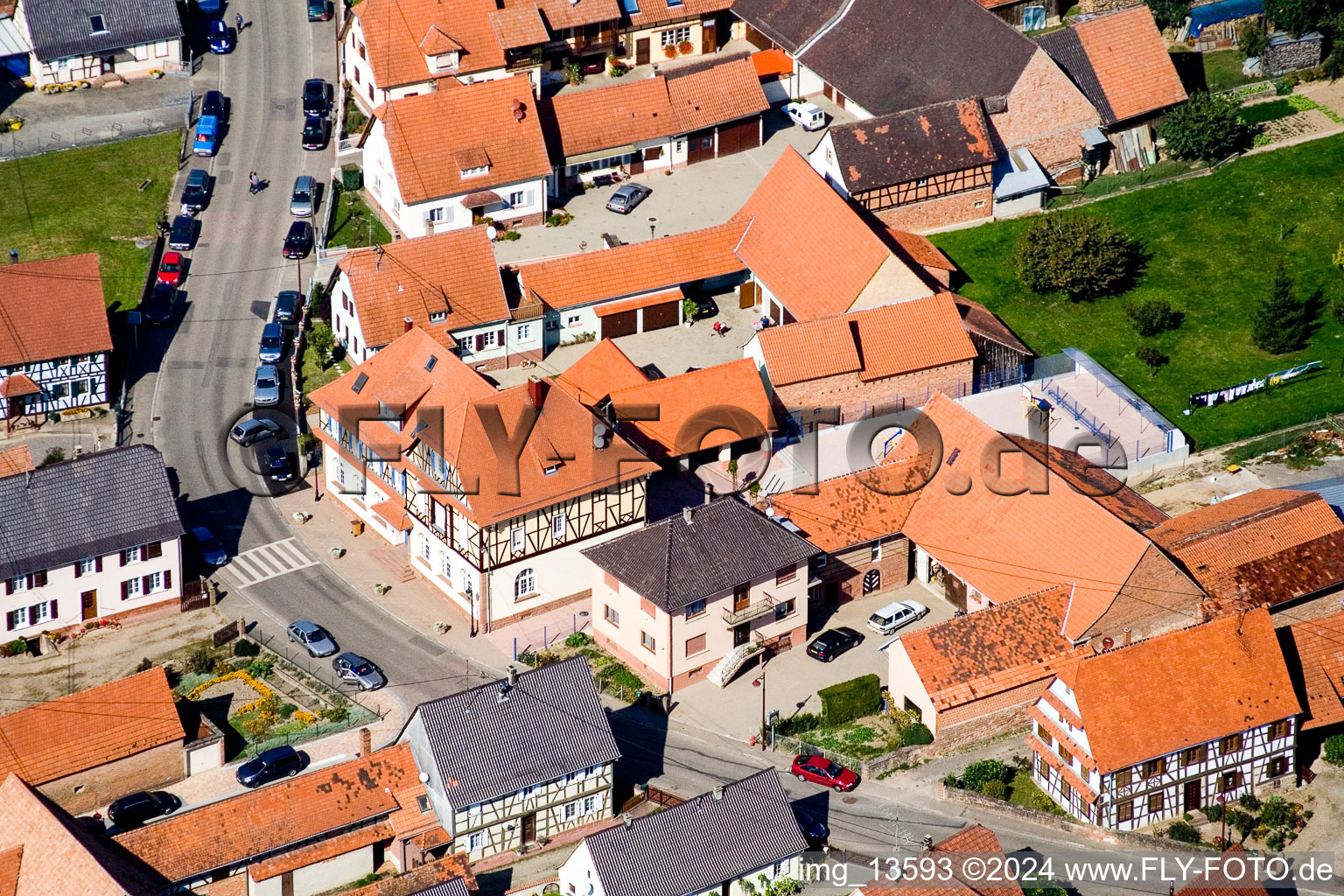 Aerial view of Schleithal in the state Bas-Rhin, France