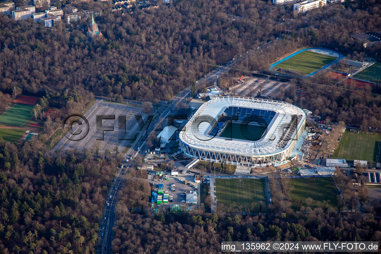 BBBank Wildpark, KSC's almost completed new stadium in the district Innenstadt-Ost in Karlsruhe in the state Baden-Wuerttemberg, Germany